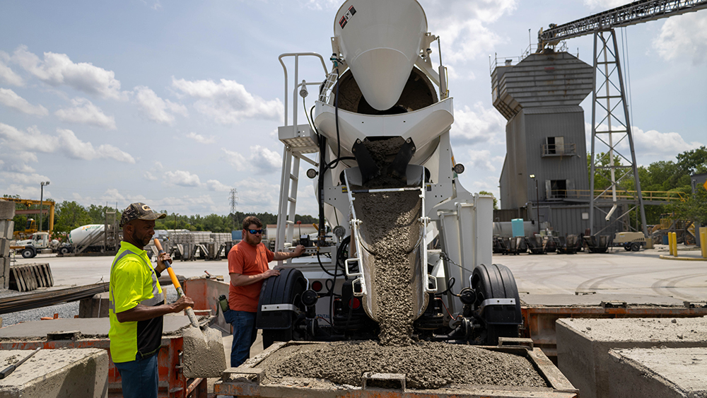 Concrete pour on project